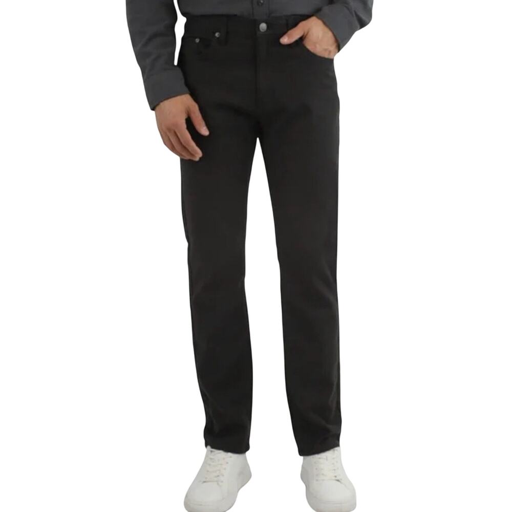 Jachs Men’s 5 Pocket Straight Fit Flex Waistband Black Pants 32x34